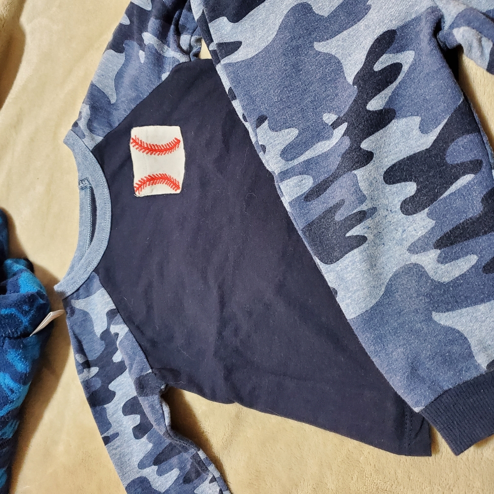 First Impressions Blue Long Sleeve Baseball Pjs